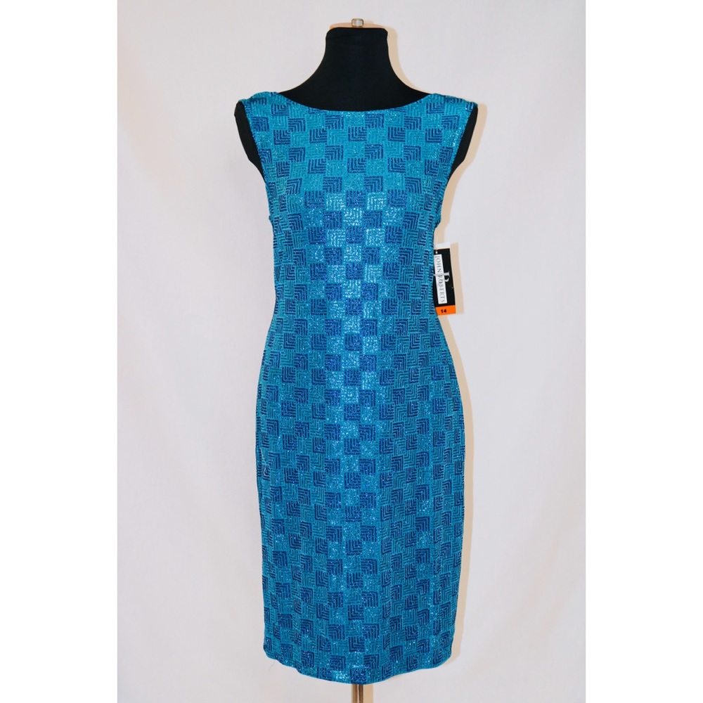 New - John Roberts Turquoise Glitter Dress